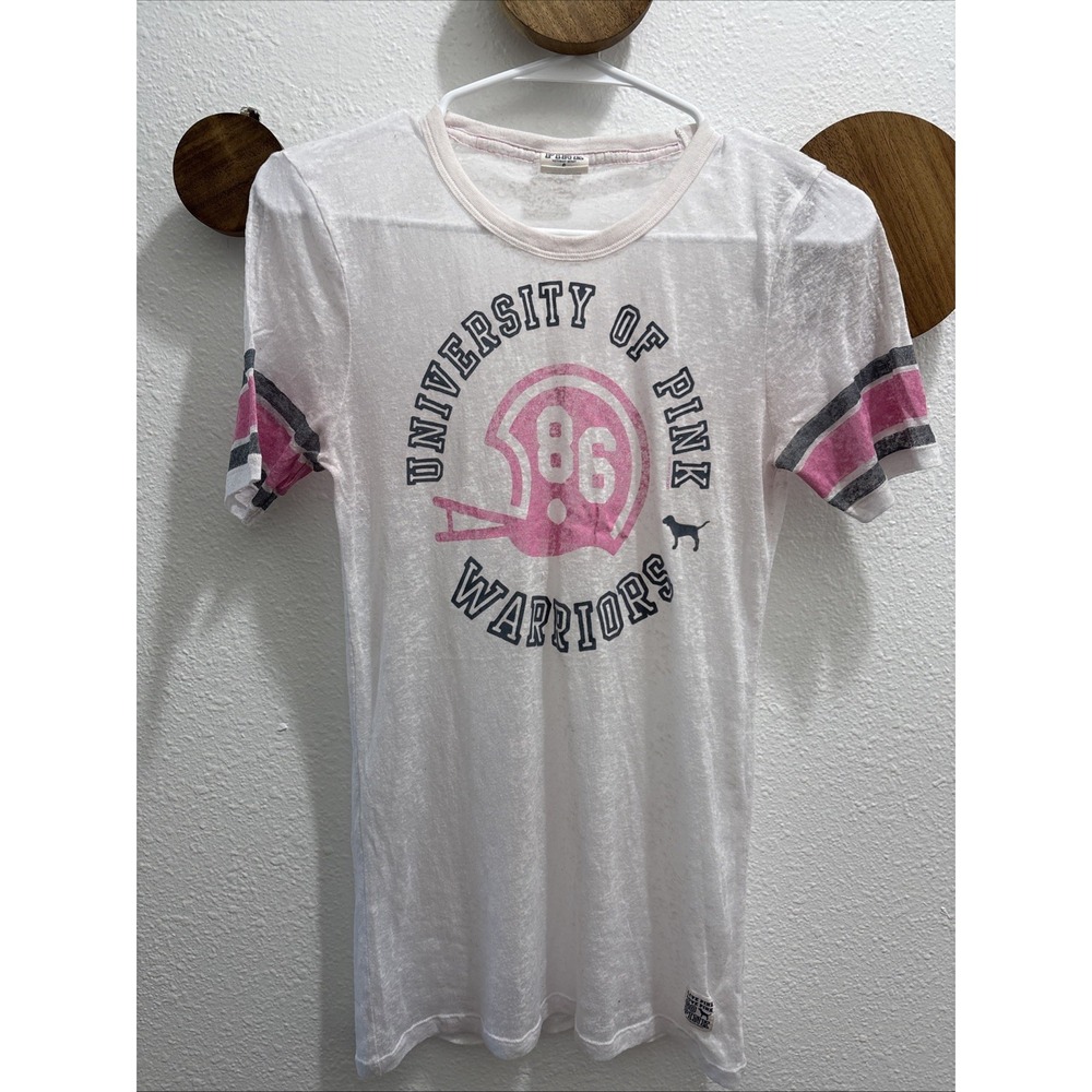 Y2K Victoria's Secret Pink Shirt Womens Small Burnout White 2006